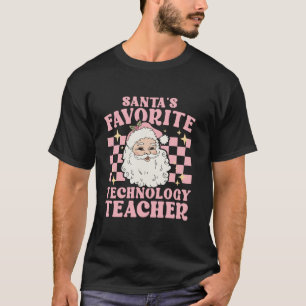 Vintag Pink Christmas Santas Favorite Technologie T-Shirt