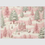 Vintag Pink Christmas Seidenpapier<br><div class="desc">Schönes Aquarellmuster Weihnachtsmuster ist die Schattierungen von Rosa und Grün . Trendy rosa Weihnachtspapier.</div>