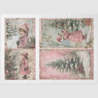 Vintag Pink Christmas Seidenpapier