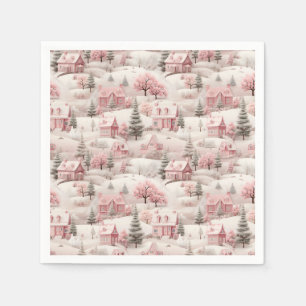 Vintag Pink Christmas Serviette