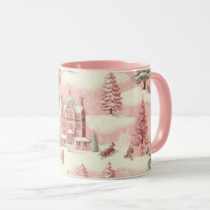 Vintag Pink Christmas Tasse