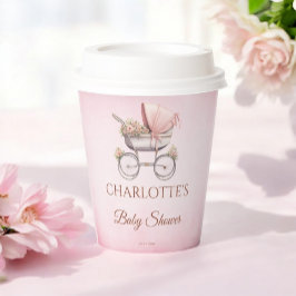 Vintag Pink Classic Girl Baby Dusche Pappbecher