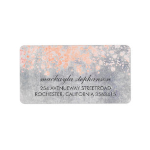 Vintag Pink Confetti Wedding Adressaufkleber