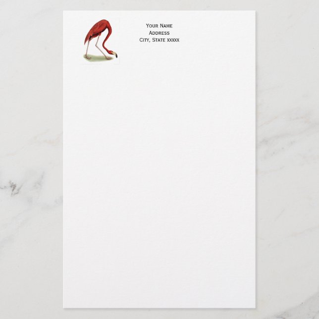 Vintag Pink Flamingo #1 Briefpapier (Vorderseite)