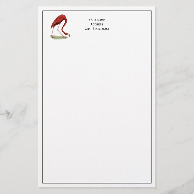 Vintag Pink Flamingo #1 Briefpapier (Vorderseite)
