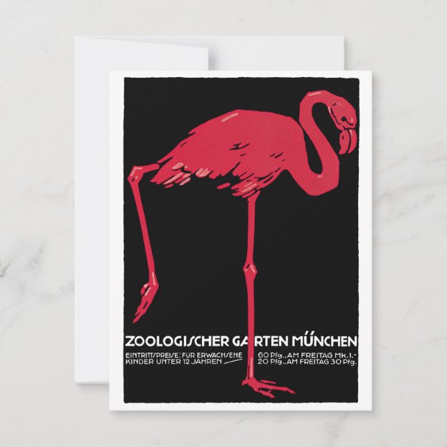 Vintag Pink Flamingo Bird in Deutschland München Z (Vorderseite)