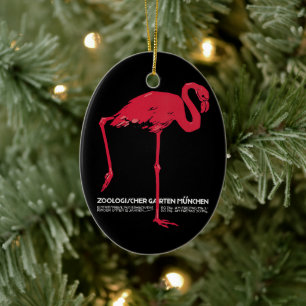 Vintag Pink Flamingo Bird in Deutschland München Z Keramik Ornament