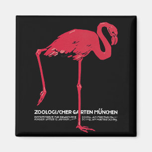 Vintag Pink Flamingo Bird in Deutschland München Z Magnet