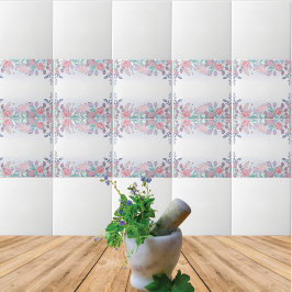 Vintag Pink Floral auf Weiße Keramik Fliese