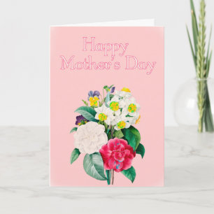 Vintag Pink Floral Bouquest Happy Mother Day Karte