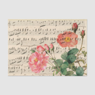 Vintag Pink Floral Ephemere Seidenpapier