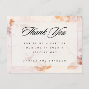 Vintag Pink Floral Vielen Dank Postkarte