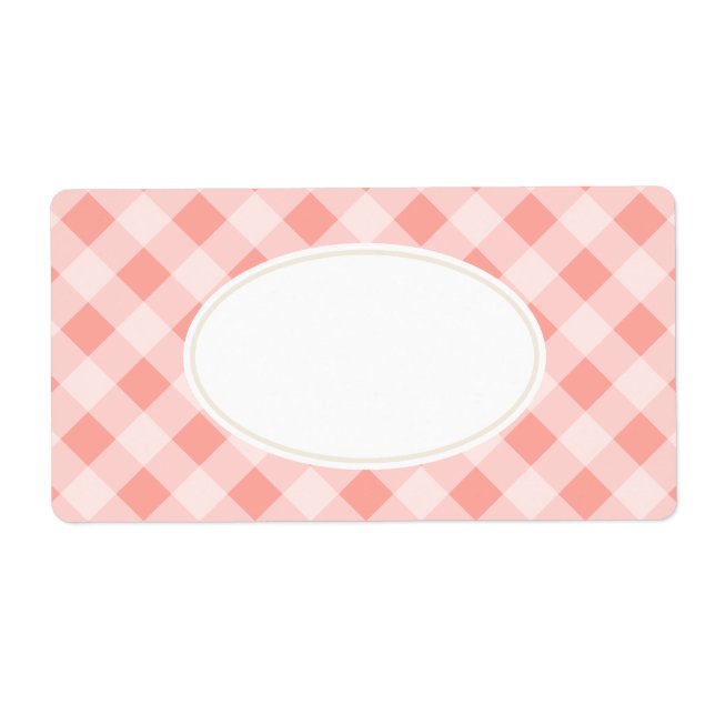 Vintag Pink Gingham Labels (Vorne)