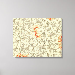 Vintag Pink Grau Botanische Blüte Leinwanddruck