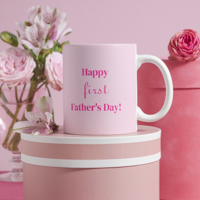 Vintag Pink Happy First Vatertag Girl Kaffeetasse (Von Creator hochgeladen)