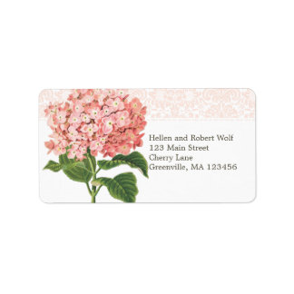 Vintag Pink Hydrangea Adressaufkleber