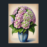 Vintag-Pink-Hydrangea-Blume Postkarte<br><div class="desc">Wenn Sie ein Fan von Vintag und die Schönheit der Natur sind, dann ist diese Vintage Pink Hydrangea Blume Postcard perfekt für Sie! Diese Postkarte zeigt ein atemberaubendes Bild einer blauen Hydrangea-Blume, die Ihren Tag mit Sicherheit aufheitern wird. Egal, ob Sie es an einen Freund schicken oder es für sich...</div>
