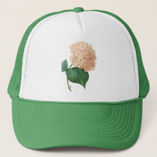 Vintag Pink Hydrangea Hortensia Blume von Redoute Truckerkappe