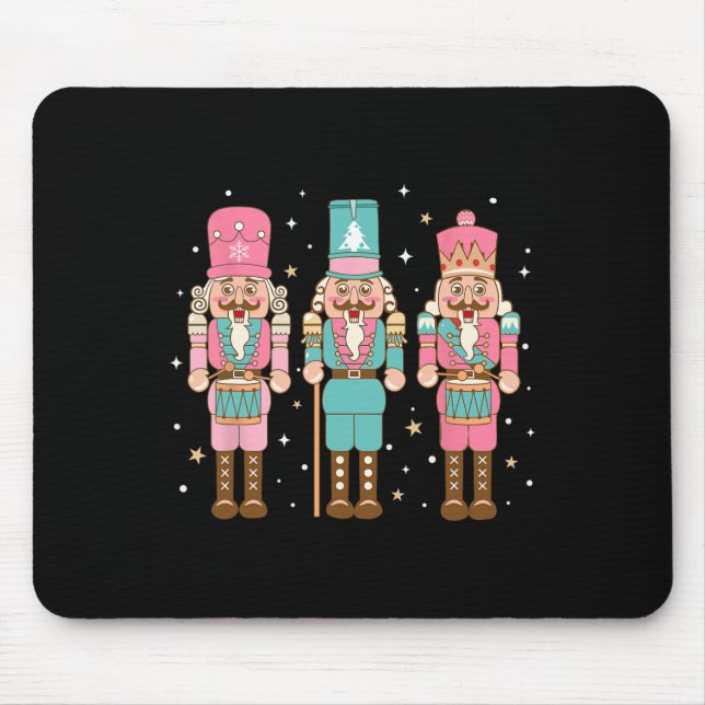 Vintag Pink Nutcracker Squad Pink Christmas Women Mousepad (Vorne)