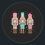 Vintag Pink Nutcracker Squad Pink Christmas Women Runder Aufkleber<br><div class="desc">Vintag Pink Nutcracker Squad Pink Weihnachtsfrauen Mädchen Kinder</div>