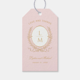Vintag Pink Paris Glam | Monogramm-Hochzeit Geschenkanhänger