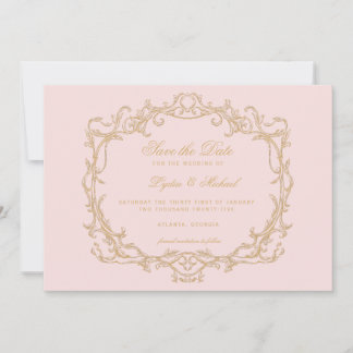 Vintag Pink Paris Glam Save The Date