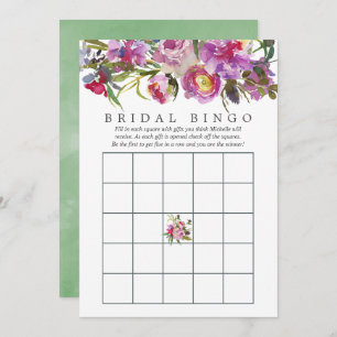 Vintag Pink Peonies Brautparty Bingo Einladung