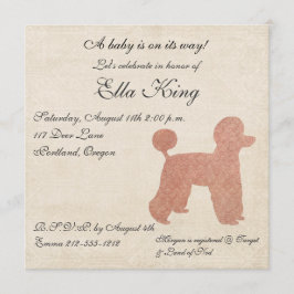 Vintag Pink Poodle Silhouette Kindereinladung Einladung