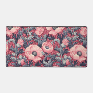 Vintag Pink Poppies floral Schreibtischunterlage