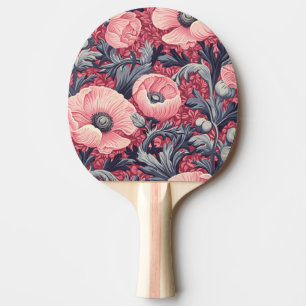 Vintag Pink Poppies floral Tischtennis Schläger