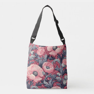 Vintag Pink Poppies floral Tragetaschen Mit Langen Trägern