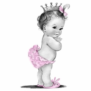 Vintag Pink Princess Baby Girl Dusche Freistehende Fotoskulptur