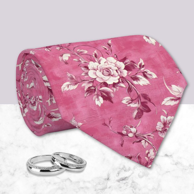 Vintag Pink Rose Chinoiserie Krawatte (Von Creator hochgeladen)