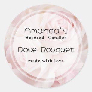 Vintag Pink Roses Elegante Bouquet Candle Biz Runder Aufkleber