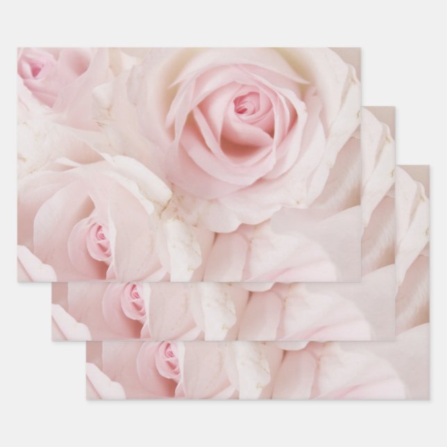 Vintag Pink Roses Elegante Bouquet Geschenkpapier Set (Set)