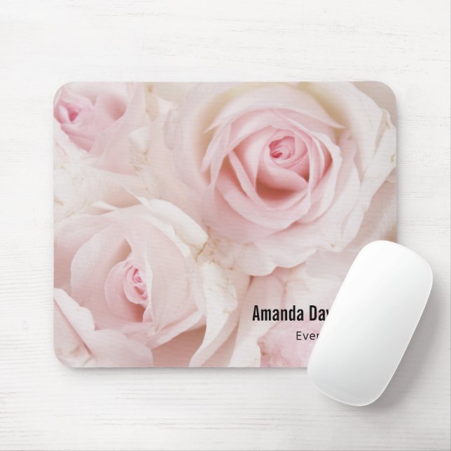 Vintag Pink Roses Elegante Bouquet Mousepad (Mit Mouse)