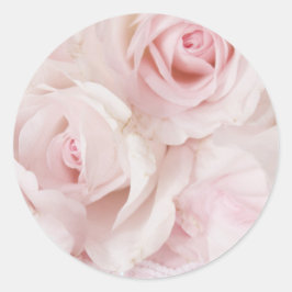 Vintag Pink Roses Elegante Bouquet Runder Aufkleber