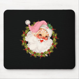 Vintag Pink Santa Claus Frohe Weihnachten Pajamas  Mousepad