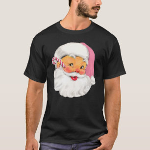Vintag Pink Santa Claus Pink Weihnachten 1 T-Shirt