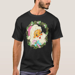 Vintag Pink Santa Claus Pink Weihnachten 6 T-Shirt