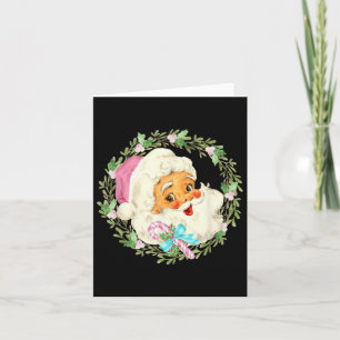 Vintag Pink Santa Claus Pink Weihnachtsdesign Karte