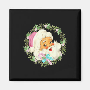 Vintag Pink Santa Claus Pink Weihnachtsdesign Magnet