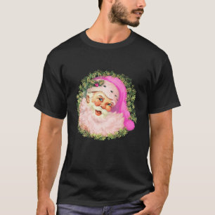 Vintag Pink Santa Claus Pink Weihnachtsdesign T-Shirt