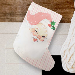 Vintag Pink Santa Claus Wink Weihnachten Strumpf Kleiner Weihnachtsstrumpf