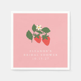 Vintag Pink Strawberry Boho Brautparty Custom Serviette