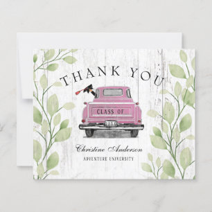 Vintag Pink Truck Rustikaler Abschluss Vielen Dank