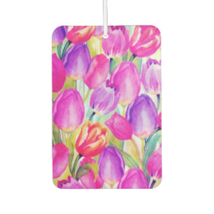 Vintag Pink Tulip Wasserfarben Autolufterfrischer