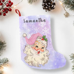 Vintag Pink Weihnachten Lila Kleiner Weihnachtsstrumpf<br><div class="desc">Dieses Design kann in dem Bereich personalisiert werden, der durch das Ändern des Fotos und/oder Textes zur Verfügung gestellt wird. Sie können auch angepasst werden, indem Sie auf Vorlage personalisieren klicken und dann auf die Schaltfläche klicken, um weitere Optionen anzupassen, um die Hintergrundfarbe zu löschen oder zu ändern, Text hinzuzufügen,...</div>