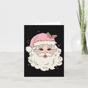 Vintag Pink Weihnachten Weihnachtsmann Merry Xmas  Karte