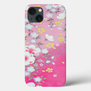 Vintag Pink White Yellow Japanisch Kimono Floral Case-Mate iPhone Hülle